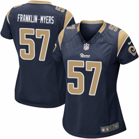 Women's Nike Los Angeles Rams #57 John Franklin-Myers Game Navy Blue Team Color NFL Jersey