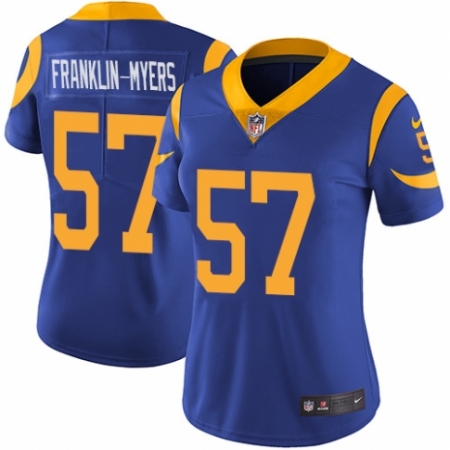 Women's Nike Los Angeles Rams #57 John Franklin-Myers Royal Blue Alternate Vapor Untouchable Limited Player NFL Jersey