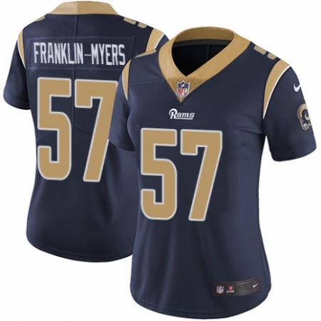 Women's Nike Los Angeles Rams #57 John Franklin-Myers Navy Blue Team Color Vapor Untouchable Limited Player NFL Jersey