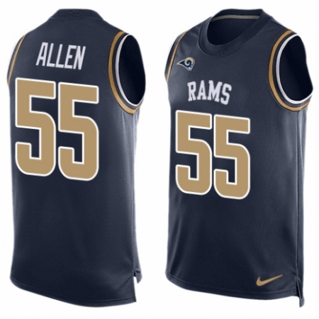 Men's Nike Los Angeles Rams #55 Brian Allen Limited Navy Blue Player Name & Number Tank Top NFL Jersey