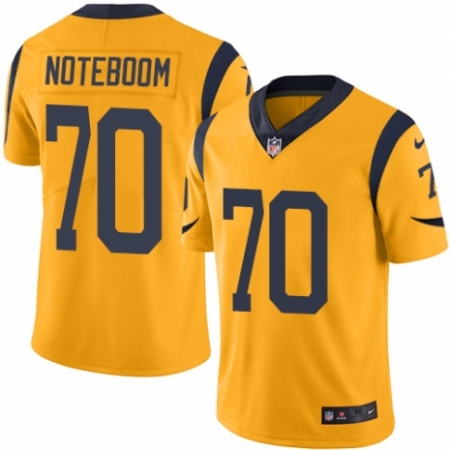 Men's Nike Los Angeles Rams #70 Joseph Noteboom Limited Gold Rush Vapor Untouchable NFL Jersey