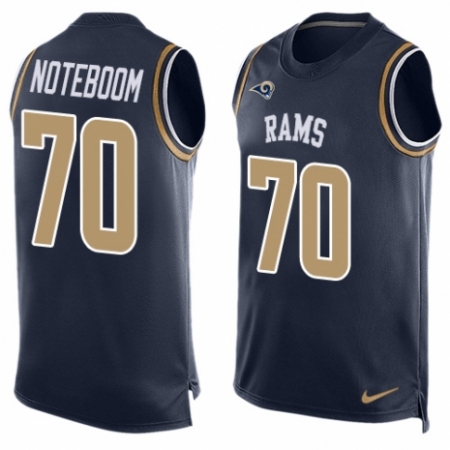 Men's Nike Los Angeles Rams #70 Joseph Noteboom Limited Navy Blue Player Name & Number Tank Top NFL Jersey