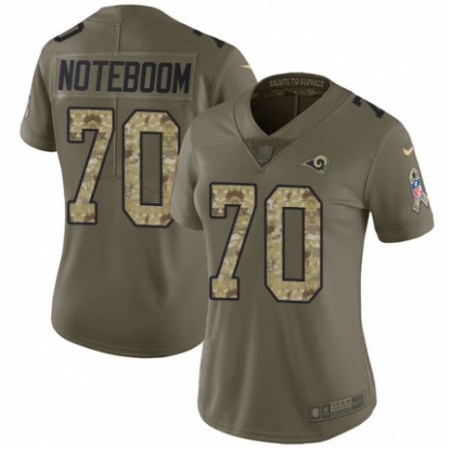 Women's Nike Los Angeles Rams #70 Joseph Noteboom Limited Olive/Camo 2017 Salute to Service NFL Jersey