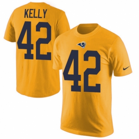 Men's Nike Los Angeles Rams #42 John Kelly Gold Rush Pride Name & Number T-Shirt