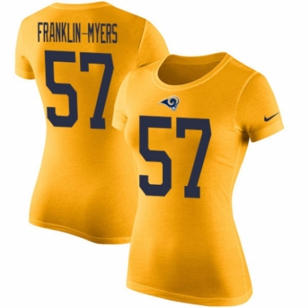 Women's Nike Los Angeles Rams #57 John Franklin-Myers Gold Rush Pride Name & Number T-Shirt
