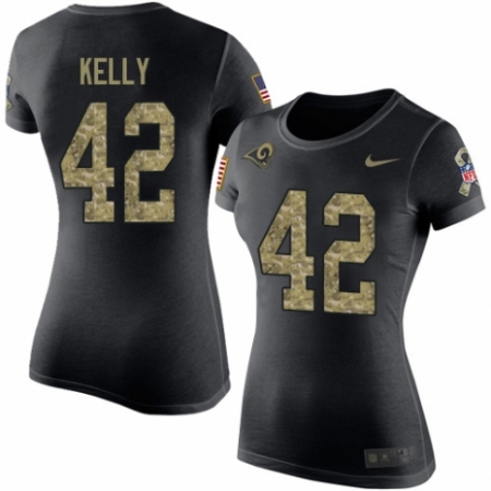 Women's Nike Los Angeles Rams #42 John Kelly Black Camo Salute to Service T-Shirt