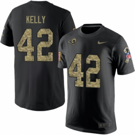 Men's Nike Los Angeles Rams #42 John Kelly Black Camo Salute to Service T-Shirt