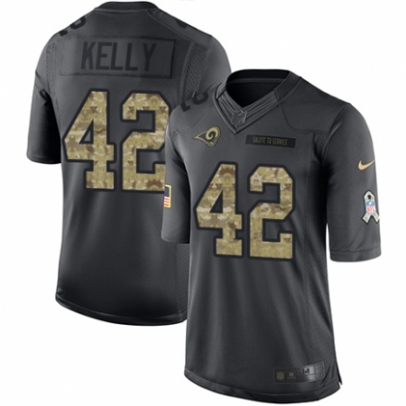 Youth Nike Los Angeles Rams #42 John Kelly Limited Black 2016 Salute to Service NFL Jersey
