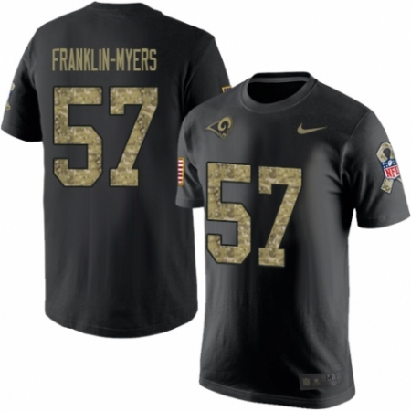 Men's Nike Los Angeles Rams #57 John Franklin-Myers Black Camo Salute to Service T-Shirt