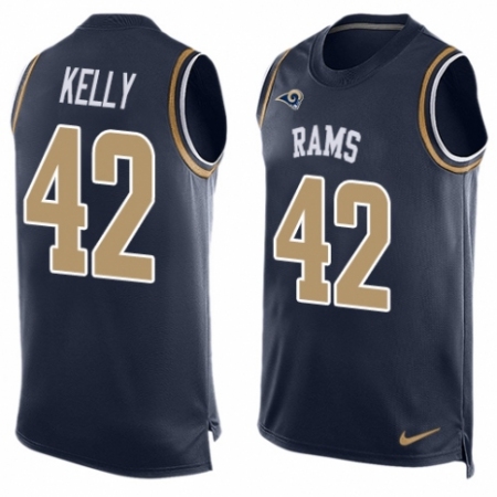 Men's Nike Los Angeles Rams #42 John Kelly Limited Navy Blue Player Name & Number Tank Top NFL Jersey