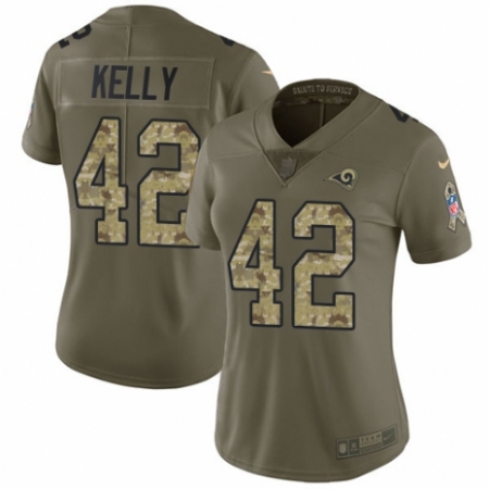 Women's Nike Los Angeles Rams #42 John Kelly Limited Olive/Camo 2017 Salute to Service NFL Jersey