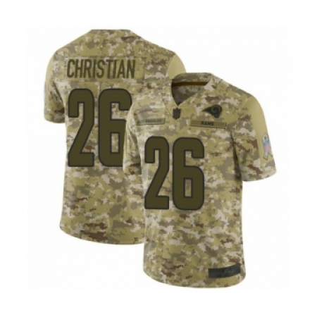 Men's Los Angeles Rams #26 Marqui Christian Limited Camo 2018 Salute to Service Football Jersey