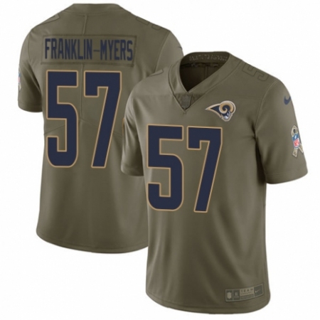 Men's Nike Los Angeles Rams #57 John Franklin-Myers Limited Olive 2017 Salute to Service NFL Jersey