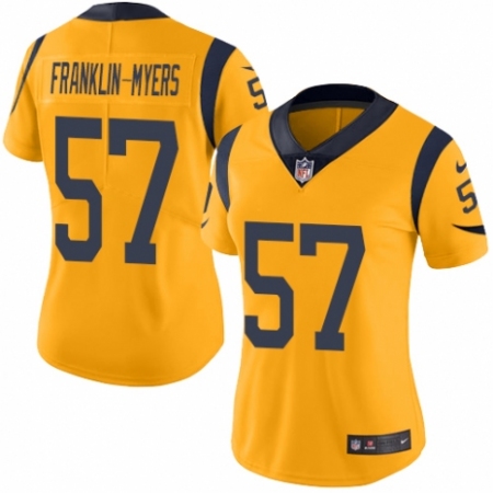 Women's Nike Los Angeles Rams #57 John Franklin-Myers Limited Gold Rush Vapor Untouchable NFL Jersey