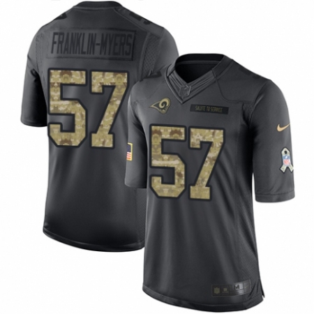 Men's Nike Los Angeles Rams #57 John Franklin-Myers Limited Black 2016 Salute to Service NFL Jersey