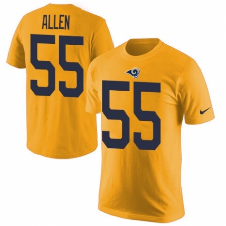 Men's Nike Los Angeles Rams #55 Brian Allen Gold Rush Pride Name & Number T-Shirt