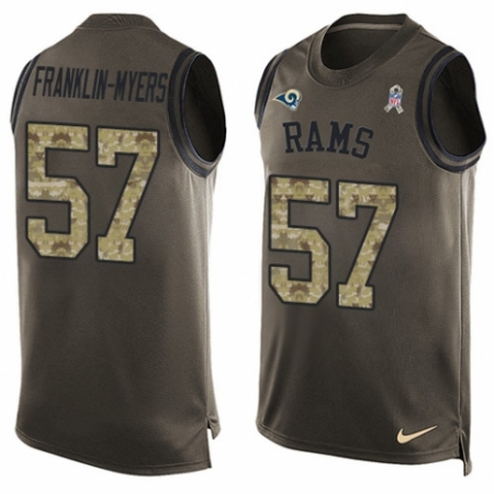 Men's Nike Los Angeles Rams #57 John Franklin-Myers Limited Green Salute to Service Tank Top NFL Jersey