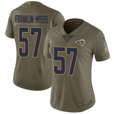 Women's Nike Los Angeles Rams #57 John Franklin-Myers Limited Olive 2017 Salute to Service NFL Jersey