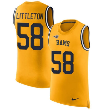 Men's Nike Los Angeles Rams #58 Cory Littleton Limited Gold Rush Player Name & Number Tank Top NFL Jersey