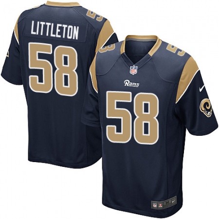 Men's Nike Los Angeles Rams #58 Cory Littleton Game Navy Blue Team Color NFL Jersey