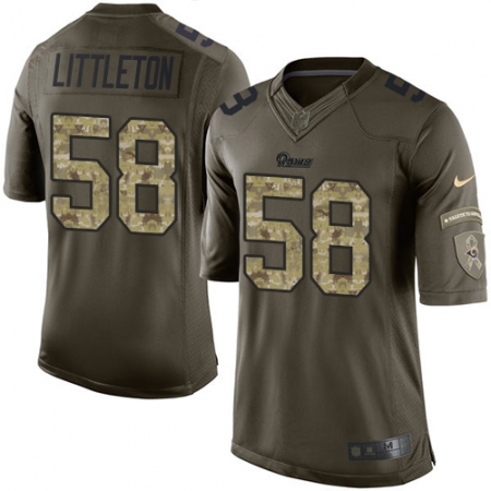 Men's Nike Los Angeles Rams #58 Cory Littleton Elite Green Salute to Service NFL Jersey