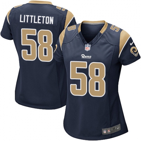 Women's Nike Los Angeles Rams #58 Cory Littleton Game Navy Blue Team Color NFL Jersey