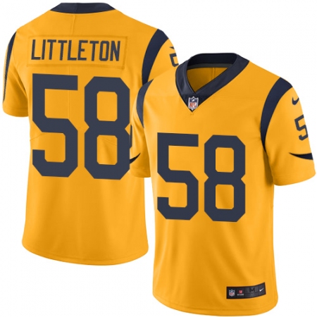 Men's Nike Los Angeles Rams #58 Cory Littleton Limited Gold Rush Vapor Untouchable NFL Jersey