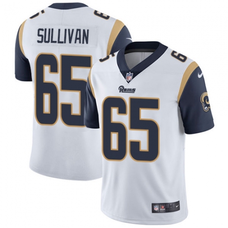 Youth Nike Los Angeles Rams #65 John Sullivan White Vapor Untouchable Limited Player NFL Jersey