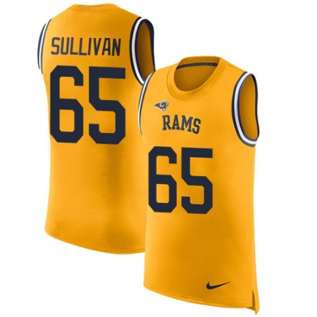 Men's Nike Los Angeles Rams #65 John Sullivan Limited Gold Rush Player Name & Number Tank Top NFL Jersey