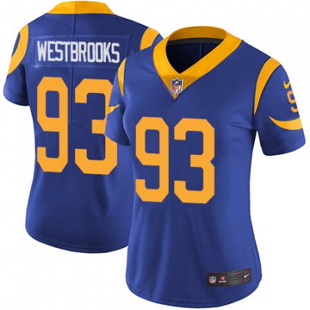 Women's Nike Los Angeles Rams #93 Ethan Westbrooks Royal Blue Alternate Vapor Untouchable Elite Player NFL Jersey