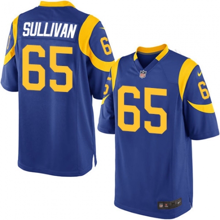 Men's Nike Los Angeles Rams #65 John Sullivan Game Royal Blue Alternate NFL Jersey