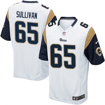Men's Nike Los Angeles Rams #65 John Sullivan Game White NFL Jersey