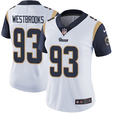 Women's Nike Los Angeles Rams #93 Ethan Westbrooks White Vapor Untouchable Limited Player NFL Jersey