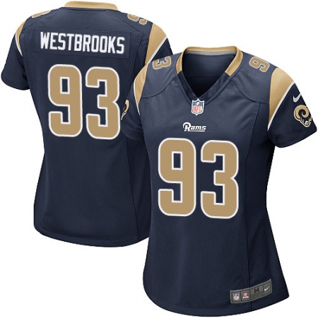 Women's Nike Los Angeles Rams #93 Ethan Westbrooks Game Navy Blue Team Color NFL Jersey