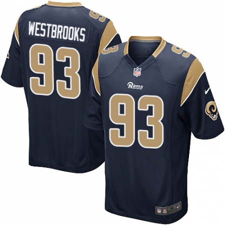 Men's Nike Los Angeles Rams #93 Ethan Westbrooks Game Navy Blue Team Color NFL Jersey