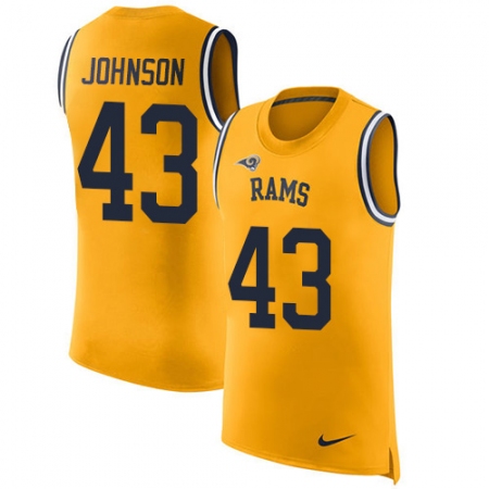 Men's Nike Los Angeles Rams #43 John Johnson Limited Gold Rush Player Name & Number Tank Top NFL Jersey