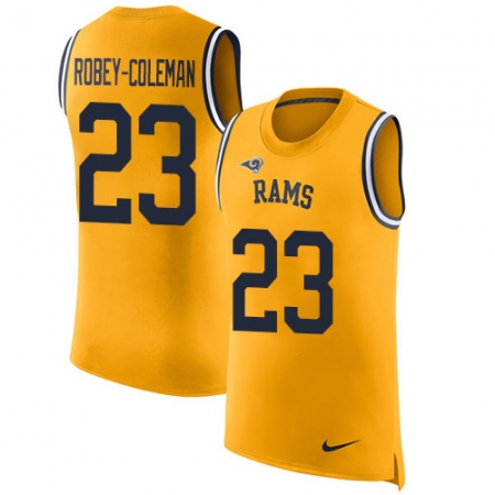 Men's Nike Los Angeles Rams #23 Nickell Robey-Coleman Limited Gold Rush Player Name & Number Tank Top NFL Jersey