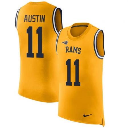 Men's Nike Los Angeles Rams #11 Tavon Austin Limited Gold Rush Player Name & Number Tank Top NFL Jersey