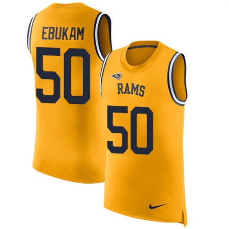 Men's Nike Los Angeles Rams #50 Samson Ebukam Limited Gold Rush Player Name & Number Tank Top NFL Jersey