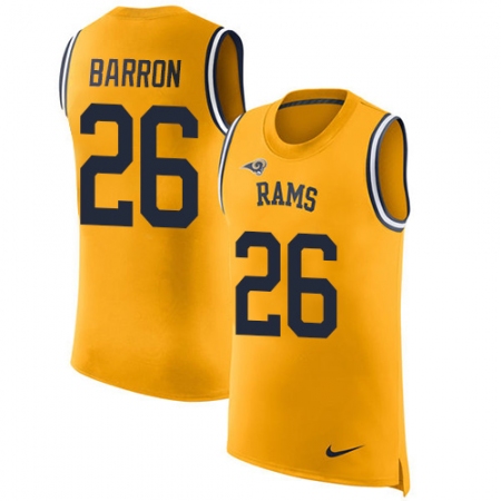 Men's Nike Los Angeles Rams #26 Mark Barron Limited Gold Rush Player Name & Number Tank Top NFL Jersey