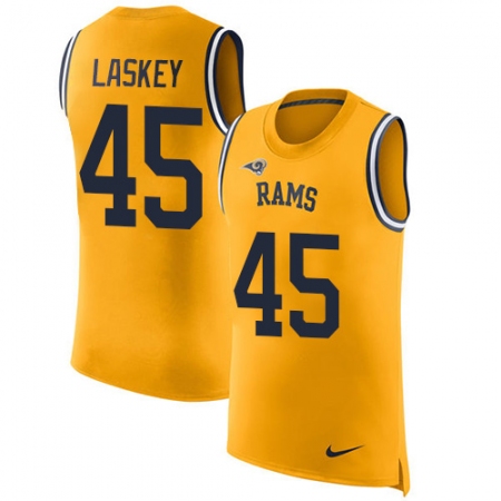 Men's Nike Los Angeles Rams #45 Zach Laskey Limited Gold Rush Player Name & Number Tank Top NFL Jersey
