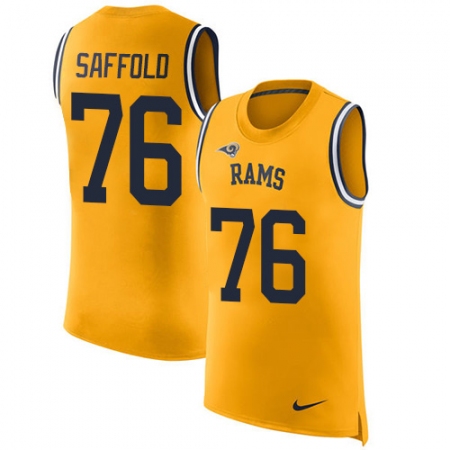 Men's Nike Los Angeles Rams #76 Rodger Saffold Limited Gold Rush Player Name & Number Tank Top NFL Jersey
