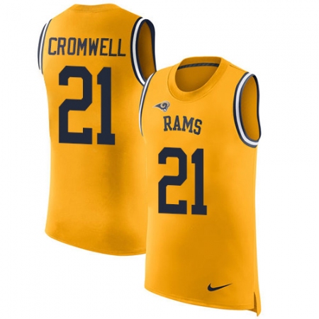 Men's Nike Los Angeles Rams #21 Nolan Cromwell Limited Gold Rush Player Name & Number Tank Top NFL Jersey
