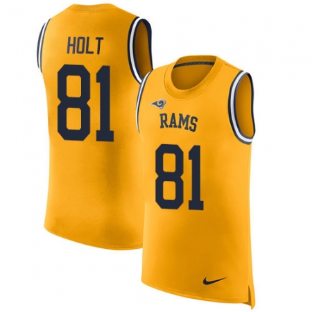 Men's Nike Los Angeles Rams #81 Torry Holt Limited Gold Rush Player Name & Number Tank Top NFL Jersey