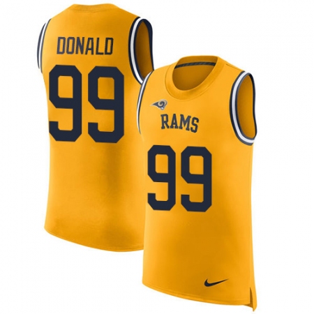 Men's Nike Los Angeles Rams #99 Aaron Donald Limited Gold Rush Player Name & Number Tank Top NFL Jersey