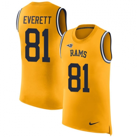 Men's Nike Los Angeles Rams #81 Gerald Everett Limited Gold Rush Player Name & Number Tank Top NFL Jersey