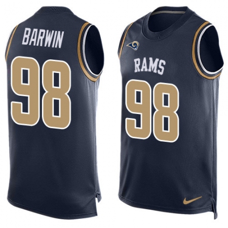 Men's Nike Los Angeles Rams #98 Connor Barwin Limited Navy Blue Player Name & Number Tank Top NFL Jersey