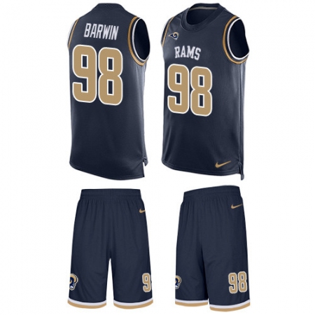 Men's Nike Los Angeles Rams #98 Connor Barwin Limited Navy Blue Tank Top Suit NFL Jersey
