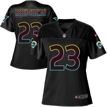 Women's Nike Los Angeles Rams #23 Nickell Robey-Coleman Game Black Fashion NFL Jersey