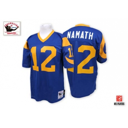 Mitchell and Ness Los Angeles Rams #12 Joe Namath Authentic Blue Throwback NFL Jersey